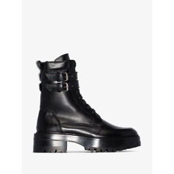 Amiri Double-buckle Combat Boots 39 9 Black New - Picture 1 of 15